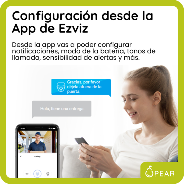 Video Portero A Color Ezviz Dp2 Con Mirilla 1080p