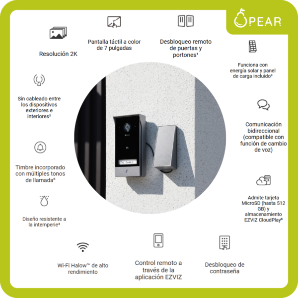 Video Portero Eléctrico Ezviz Hp7 Camara 2k Inteligente Wifi