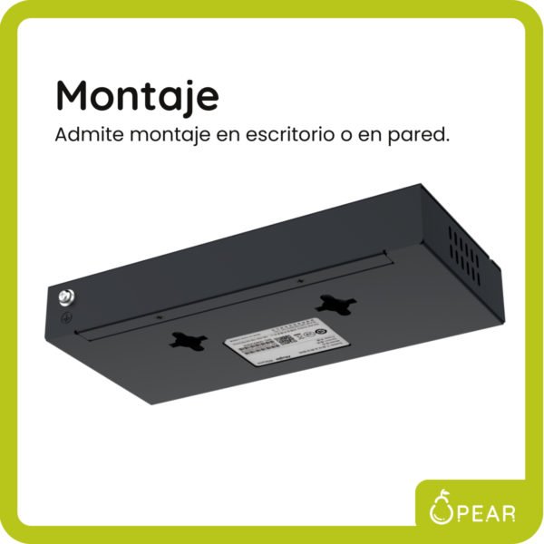 Switch Gigabit 8 Puertos Metálico Ruijie Montable Ethernet