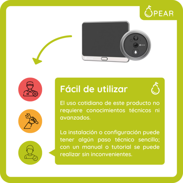 Video Portero A Color Ezviz Dp2 Con Mirilla 1080p