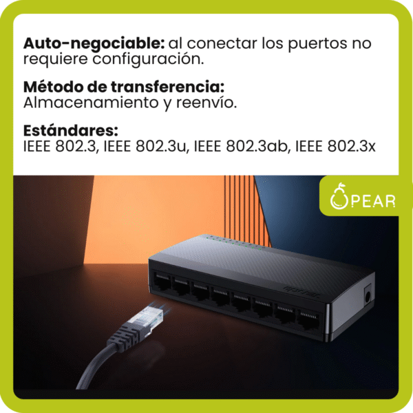 Switch Tenda Sg108m 8 Puertos 1000mbps Gigabit Ethernet