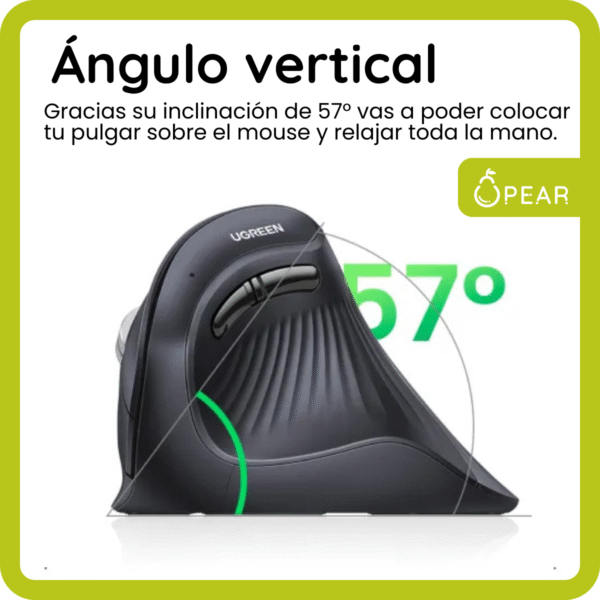 Mouse Ugreen Vertical Receptor Usb C Click Silencioso