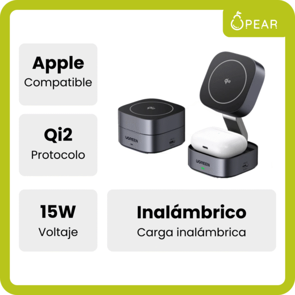 Cargador Inalámbrico Magnético Qi2 Ugreen 15w iPhone