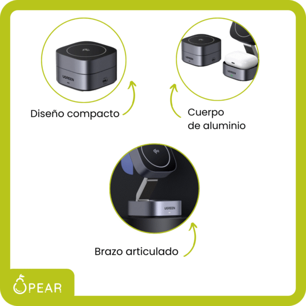 Cargador Inalámbrico Magnético Qi2 Ugreen 15w iPhone