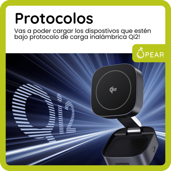 Cargador Inalámbrico Magnético Qi2 Ugreen 15w iPhone